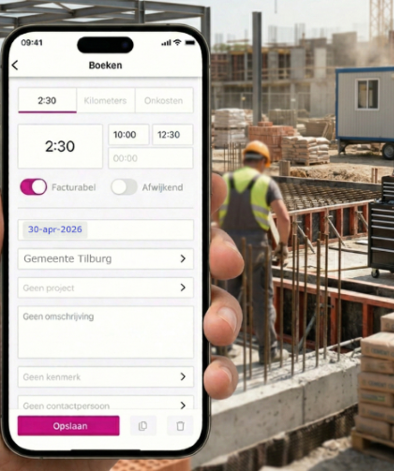 TimeOn urenregistratie voor in de bouw